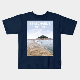 St Michaels Mount Summer Cornwall art gift. Marazion Kids T-Shirt